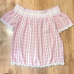 Off-shoulder Pom Pom Top